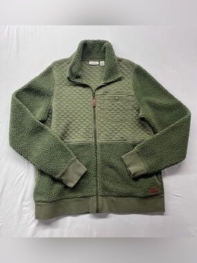 L.L.Bean Sherpa Fleece Jacket Women’s S Olive Green Quilted Full Zip